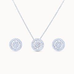 Product image Twilight Circle Platinum Plated Jewelry Set with pendant and necklace in a circular design