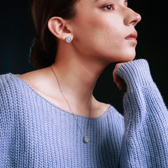 Twilight Circle Platinum Plated Jewelry Set with pendant and necklace in a circular design