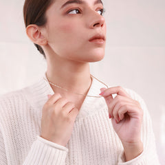 Gold Ripple Necklace - 18K Gold Plated Elegant Chain