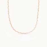 Gold Ripple Necklace - 18K Gold Plated Elegant Chain