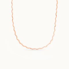 Gold Ripple Necklace - 18K Gold Plated Elegant Chain