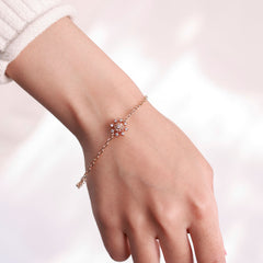18k gold plated bracelet with snowflake radiance design