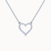Close-up product image of Timeless Elegance Heart Pendant Necklace in Platinum Plated Finish with Chain