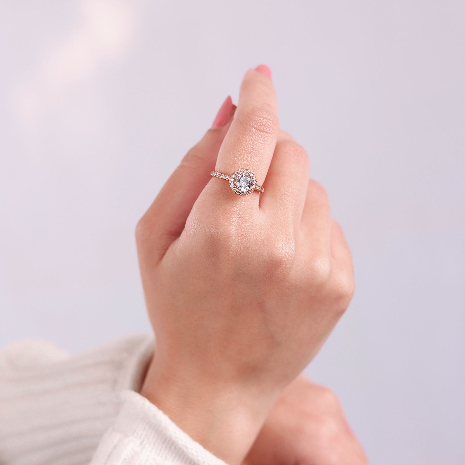 Eternal Spark Engagement Ring in 18K gold plating with a classic halo-inspired design